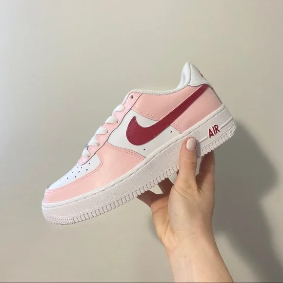 Nike Shoes Custom Valentines Air Force Red Pink Poshmark